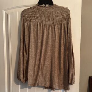 JODIFL Taupe Long Sleeve Blouse‎